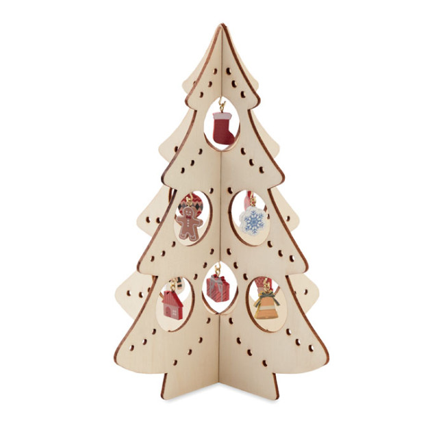 Custom Printed Wooden Xmas Tree Decoration