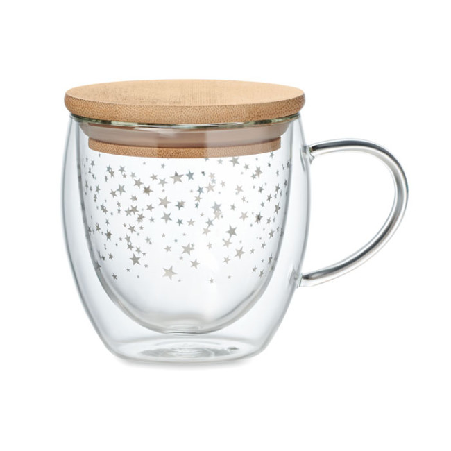 Custom Printed Double Wall Borosilicate Mug With Star Design