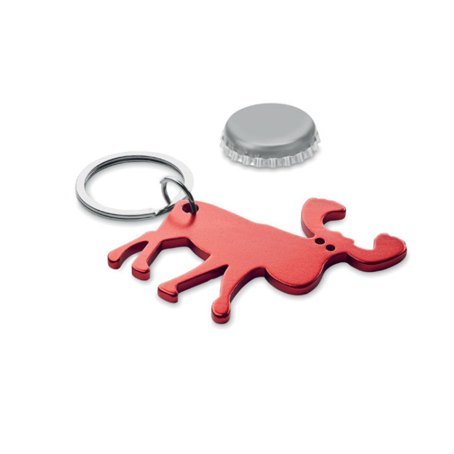 Custom Printed Reindeer Recycled Aluminium Keyring With Bottle Opener - Image 1