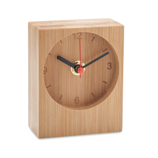 Branded Bamboo Table Clock