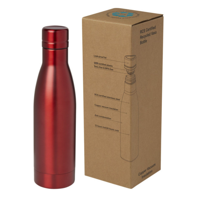 Custom Printed Vasa Recycled Stainless Steel Copper Vacuum Insulated Bottle 500ml - Image 6