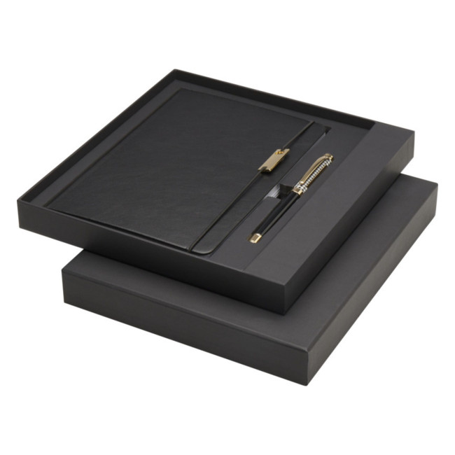 Custom Printed Legato A5 Notebook With Ballpoint & Rollerball Pen Set  - Image 2