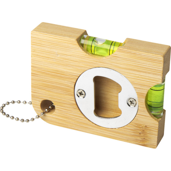 Branded Levo Bamboo Bottle Opener With Level 