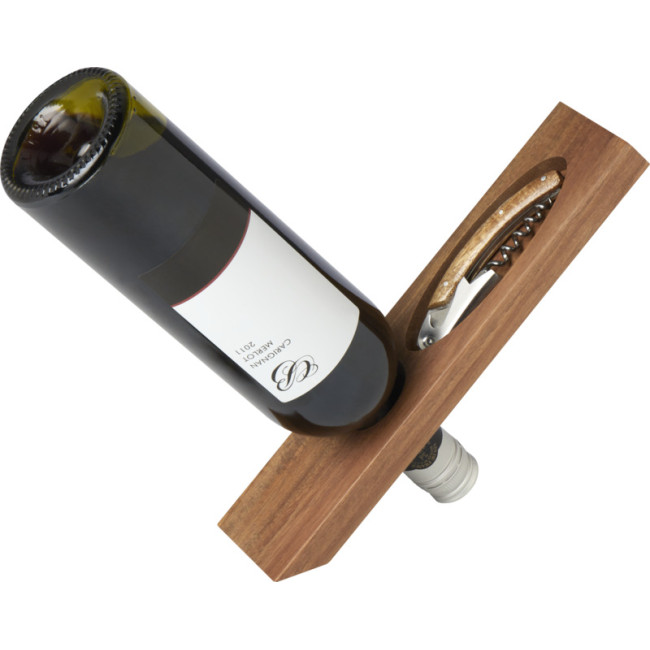 Custom Printed Vino Wood Wine Holder Set