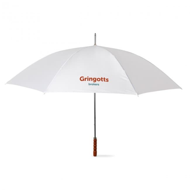 Custom Printed Golf umbrella with wooden grip - Image 4