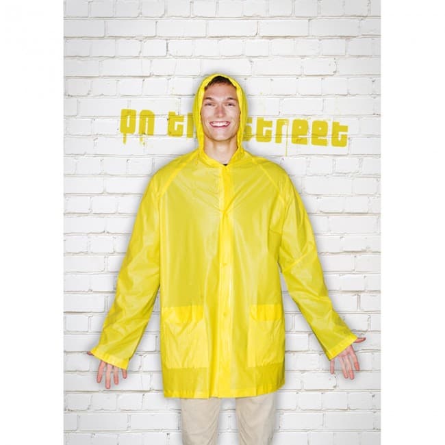 Custom Printed PVC Raincoat With Hood - Image 2