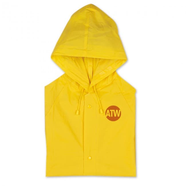 Custom Printed PVC Raincoat With Hood - Image 1