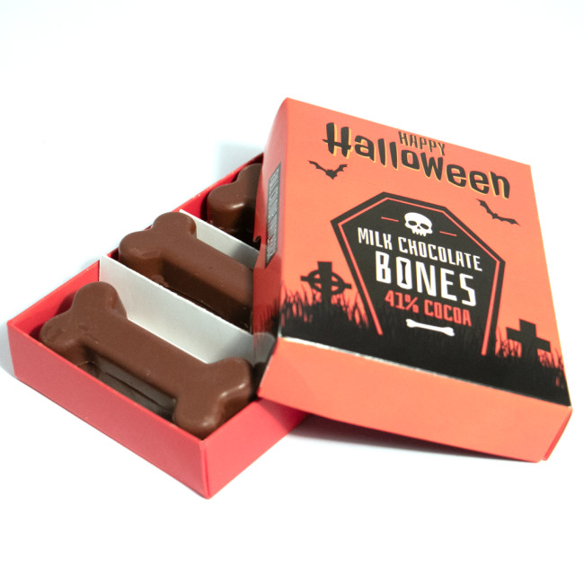 Custom Printed Halloween Large Eco Matchbox Milk Chocolate Bones