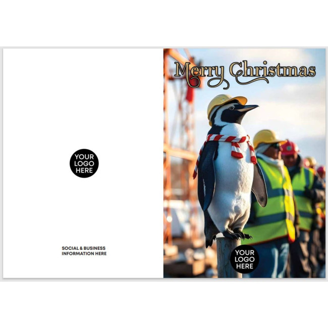 Custom Printed Penquin Xmas Card - Image 2