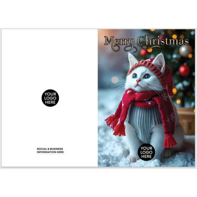 Custom Printed Cat Xmas Card