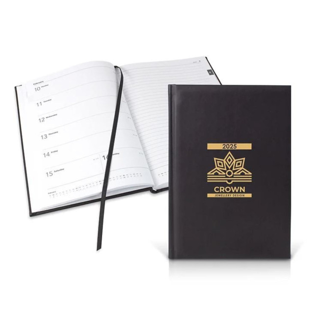 Custom Printed Black B5 2025 Diary Week-to-View