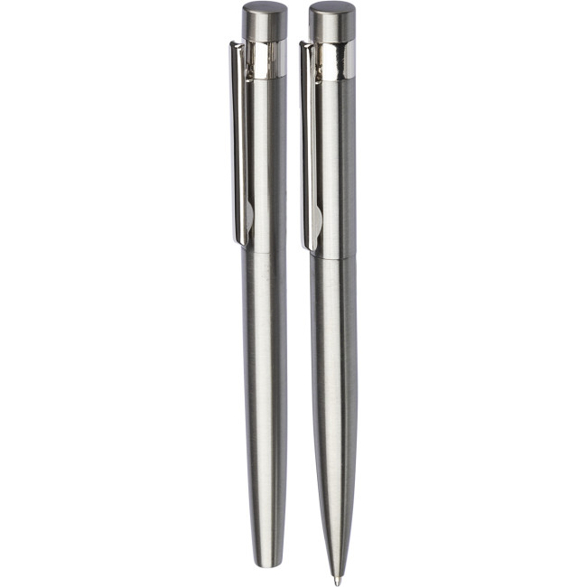 Custom Printed Recycled Stainless Steel Pen Set 2pc