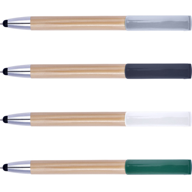 Custom Printed Bamboo ballpen and stylus - Image 1