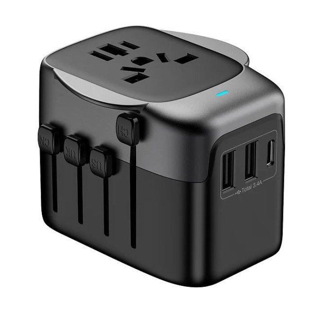 Custom Printed PowerPro Travel Adapter Recycled Plastic