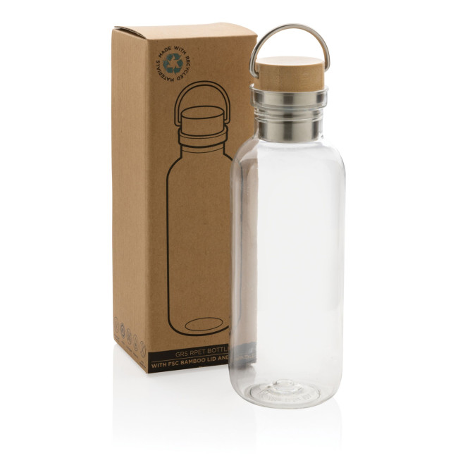 Custom Printed RCS Rpet Bottle With Bamboo Lid And Handle 680ml - Image 5