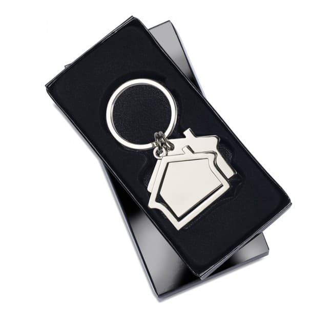 Custom Printed House Shaped Metal Keyring - Image 4