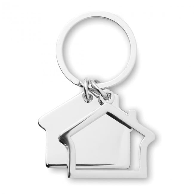 Custom Printed House Shaped Metal Keyring - Image 2