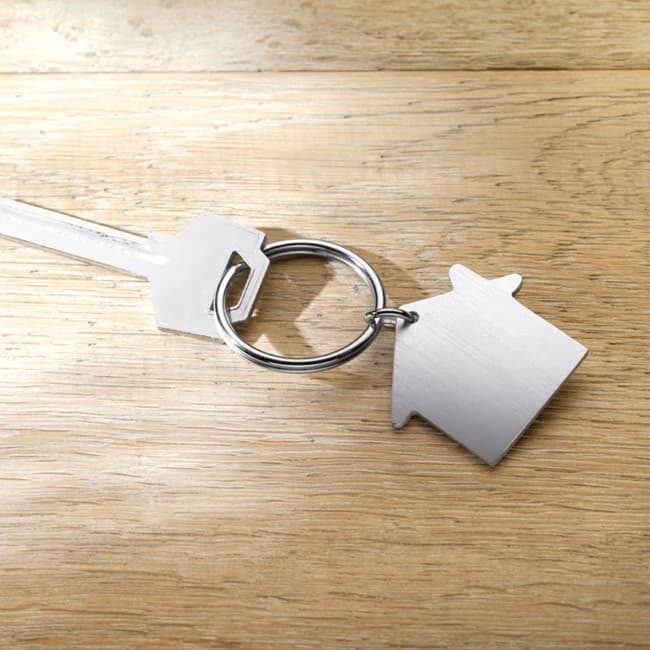 Custom Printed House Shaped Metal Keyring - Image 4