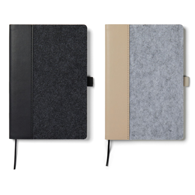 Custom Printed Albon GRS Recycled Felt Notebook - Image 1