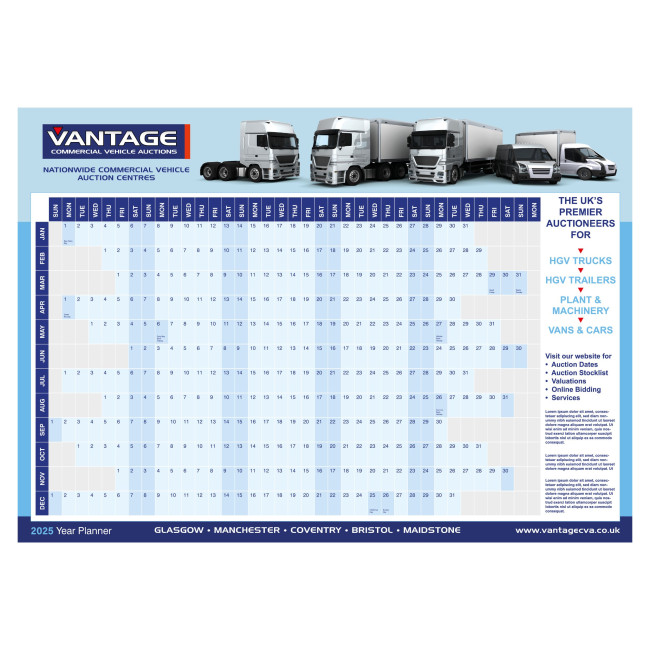 Custom Printed Smart-Calendar Wall Planner