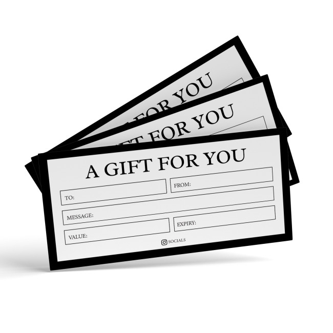 Custom Printed Promotional DL Gift Voucher Double Sided Print 400gsm (Including Envelopes)