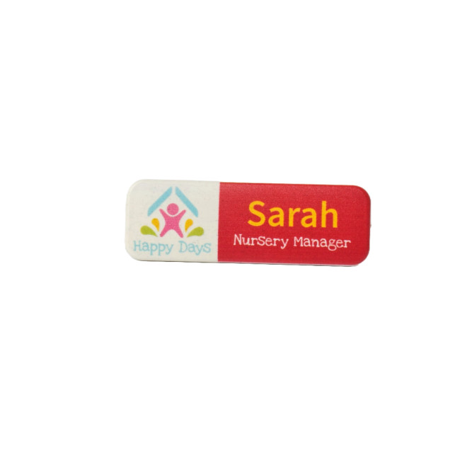 Custom Printed Always Recycled Essential Name Badge - Slim Rectangle