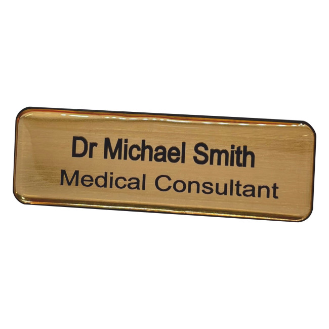 Custom Printed Engraved Name Badge Pin (Domed)