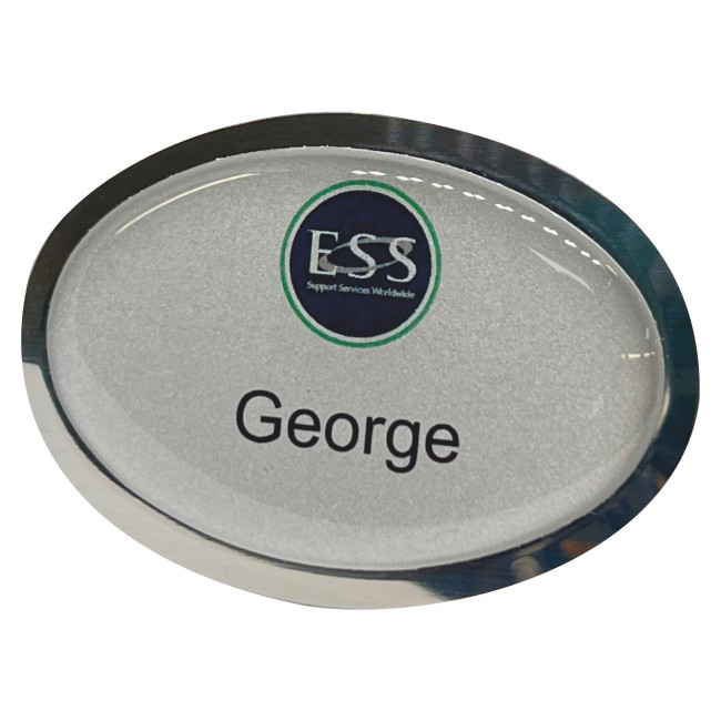 Custom Printed Classic Name Badge (Oval) Magnet (Domed)