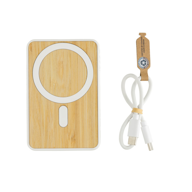 Custom Printed Zen RCS Rplastic 5000mah 5W Magnetic Bamboo Powerbank - Image 2