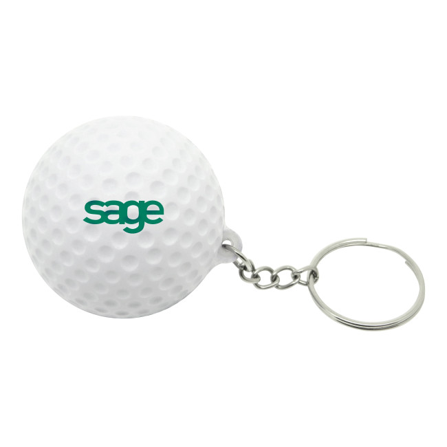 Custom Printed Stress Golf Ball Keyring