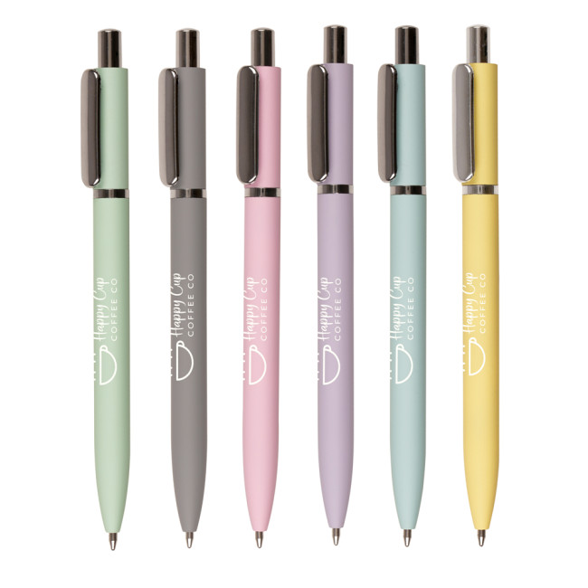 Custom Printed Pastel Soft feel Ball Pen