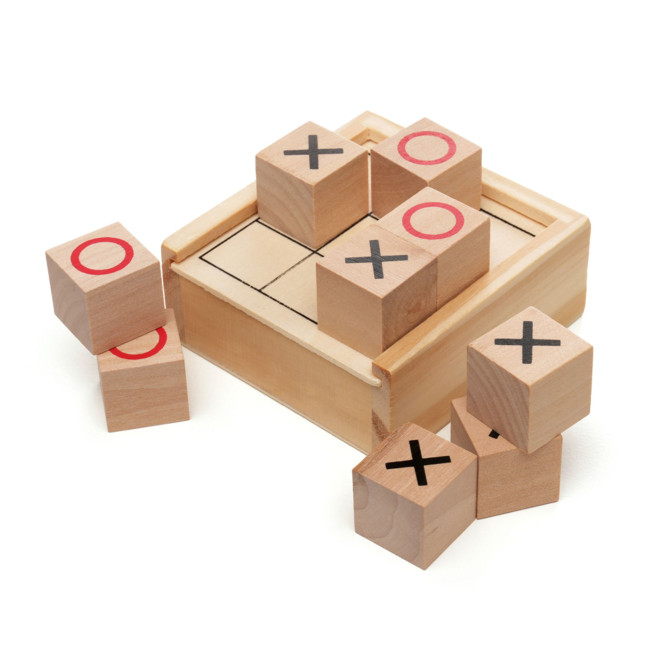 Custom Printed Wooden Noughts and Crosses Set