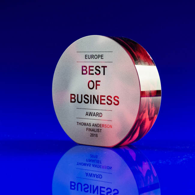 Custom Printed Disc Crystal Award, 80 - Image 2