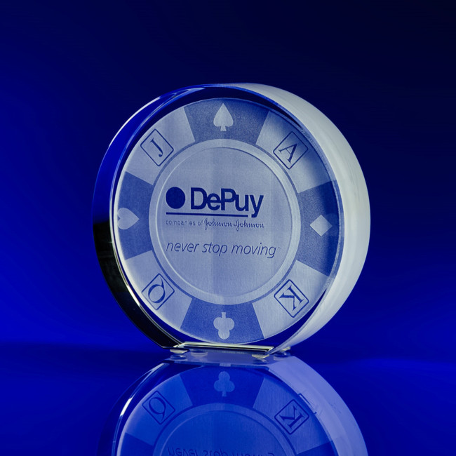 Custom Printed Disc Crystal Award, 80 - Image 3