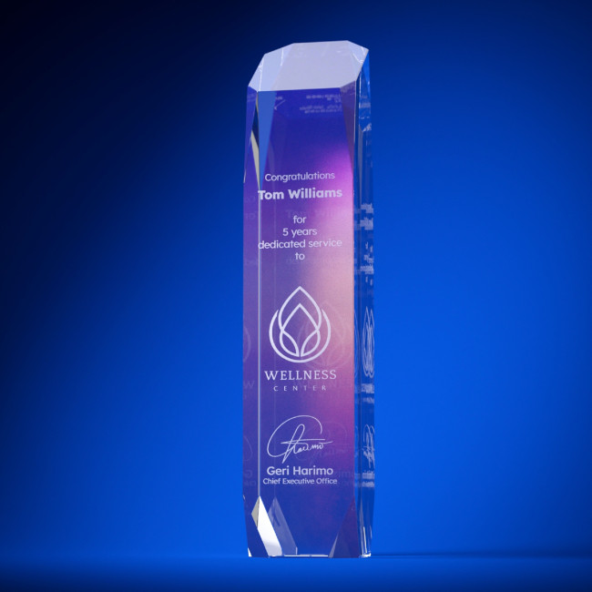 Custom Printed Onyx Crystal Award - Image 2