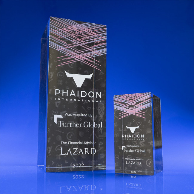 Custom Printed Rectangle Crystal Award, 80 - Image 1