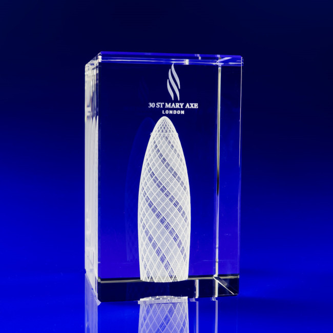 Custom Printed Rectangle Crystal Award, 80 - Image 2