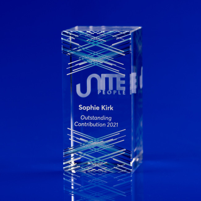 Custom Printed Rectangle Crystal Award, 80 - Image 4