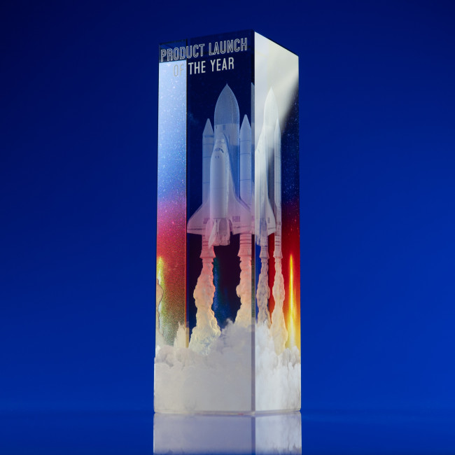 Custom Printed Rectangle Crystal Award, 230 - Image 3