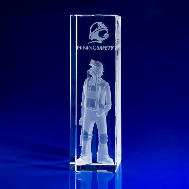 Custom Printed Rectangle Crystal Award, 250 - Image 1