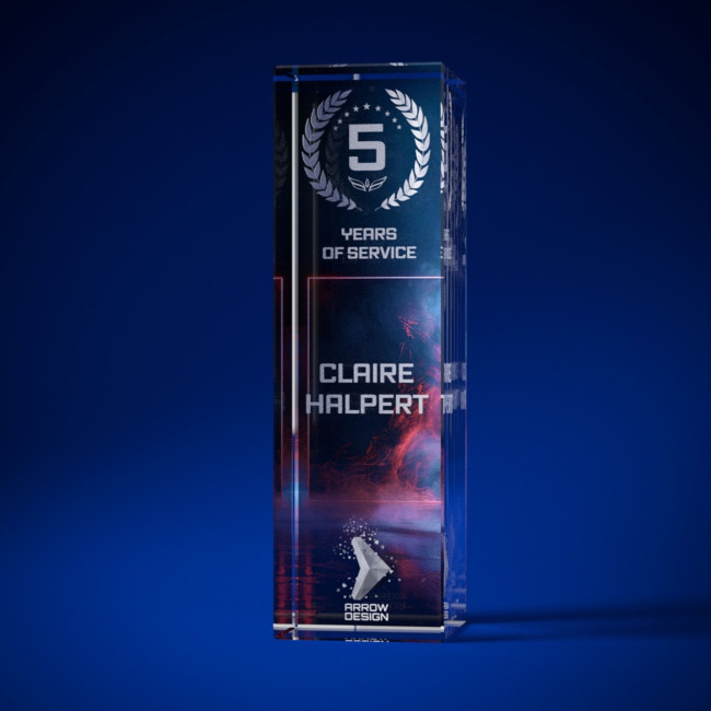 Custom Printed Rectangle Crystal Award, 250 - Image 3