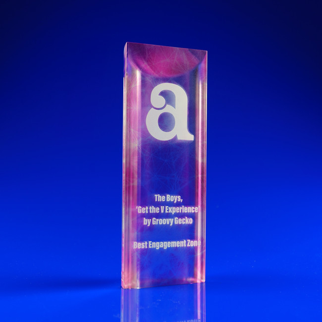 Custom Printed Strata Crystal Award - Image 5