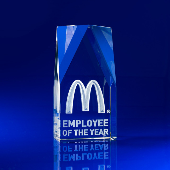 Custom Printed Steeple Crystal Award, 185 - Image 2