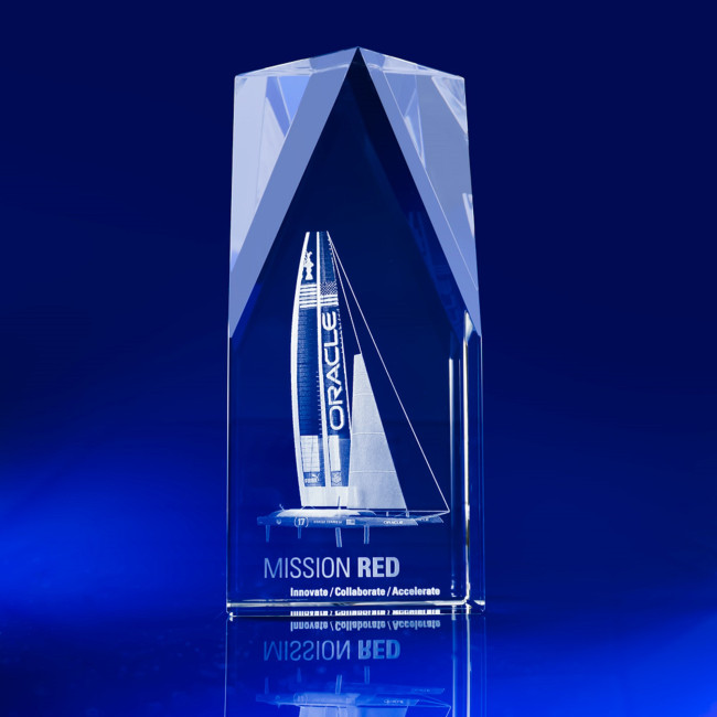 Custom Printed Steeple Crystal Award, 185 - Image 4