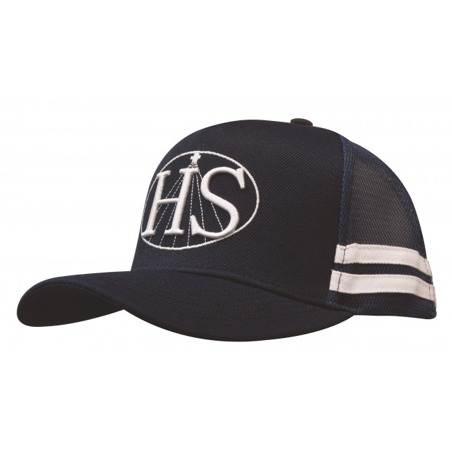 Custom Printed American Premium Twill/Mesh Deep Fit Trucker with Stripes