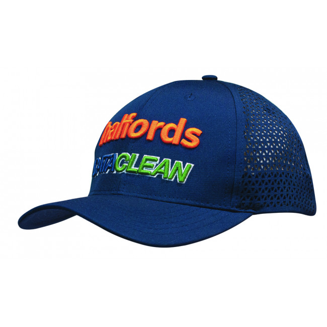 Custom Printed Sports Ripstop Twill Cap with Triangle Perforations