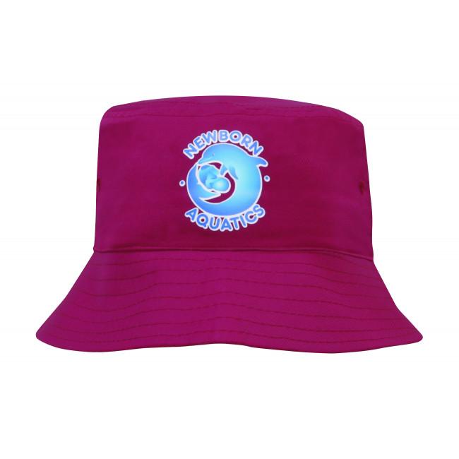 Custom Printed Breathable Poly Twill Child’s Bucket Hat – 54cm