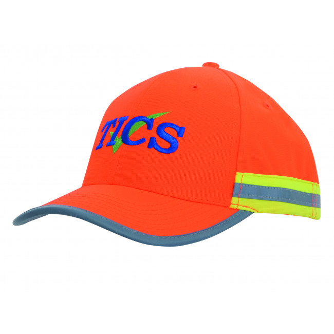 Custom Printed Hi-Vis Cap with Reflective Tape