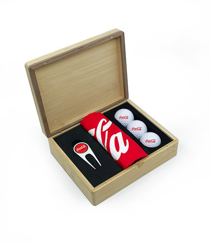 Custom Printed Hinged Magnetic Bamboo Revo Golf Presentation Box