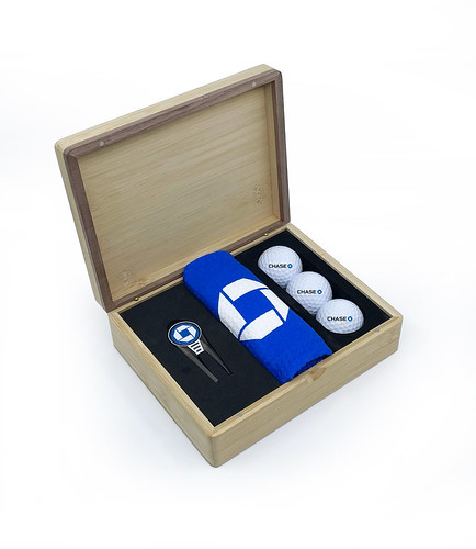 Custom Printed Hinged Magnetic Bamboo Geo Golf Presentation Box